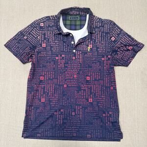 William Murray Golf Polo Shirt Blue With Pink Quotes Size Medium